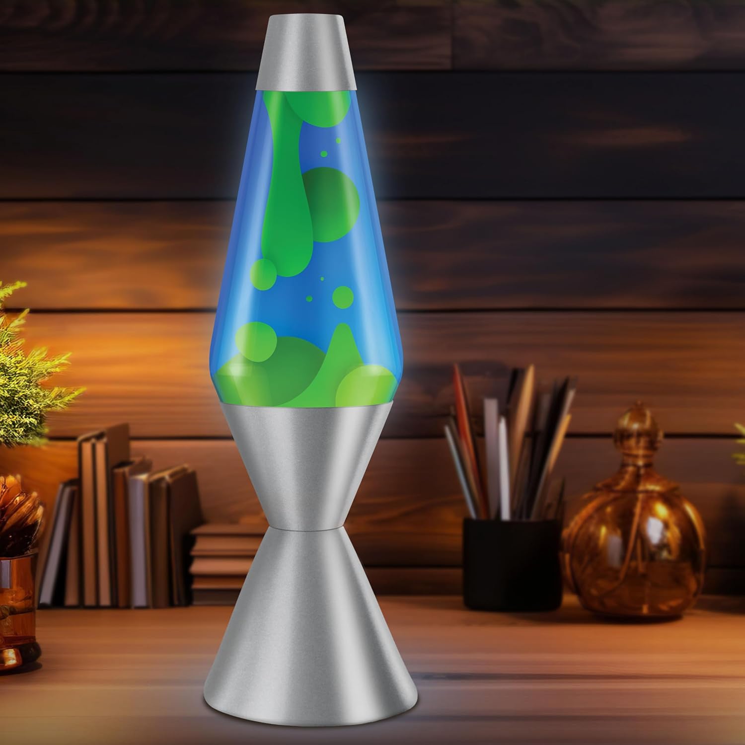 Lava The Original Lamp - 16.3 Emerald Tide ?C Classic Liquid Motion Lamp - Yellow Wax and Blue Liquid - Item #5139 (Amazon Exclusive) - Image 4