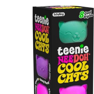Schylling NeeDoh Teenie Cool Cat - Sensory Squeeze Toy - Contains 3 Mini Groovy Globs - 1.5 Wide - Color May Vary (Pack of 1) : Toys & Games