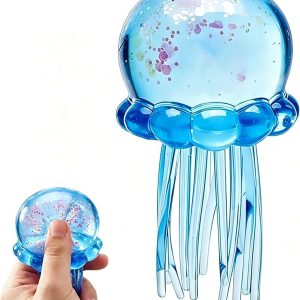 Jellyfish-Shaped Squeeze Toy. Slow-Rebound Stress-Relieving Ball. Soft and Elastic Sensory Stress-Relieving Toy. Squeezing Toys can Effectively Relieve Anxiety and Stress ((Blue)) : Toys & Games