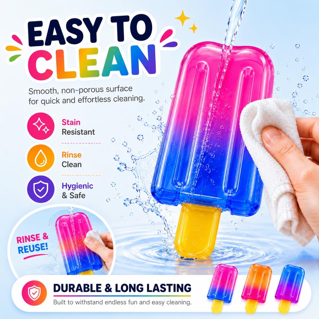 3 Pack Popsicle Squishy Toys ?C Slow Rising Ice Cream Stress Relief Fidget Squeeze Ball. Summer Party Favor & Birthday Gift for Kids Adults. Soft Sensory Desk Toy : Toys & Games - Image 5