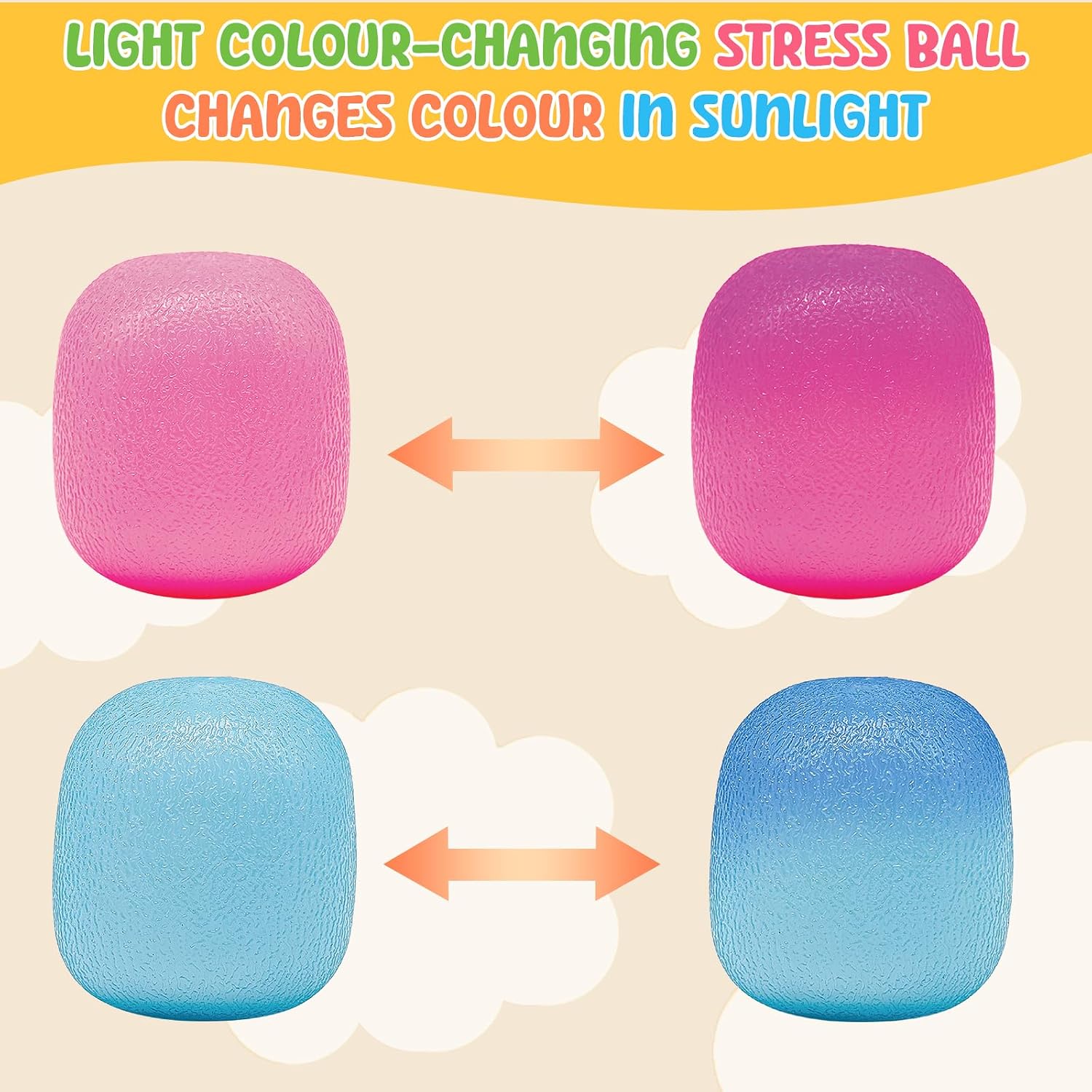 Fidget Toys Stress Balls for Kids & Adults - Changes Color in The Sun -Slow Rise Dough Ball - Fidgets for Classroom - Squishy Fidget Toys Stretchy Squeeze Stress Relief Balls for Anxiety (Dough Blue) : Toys & Games - Image 2