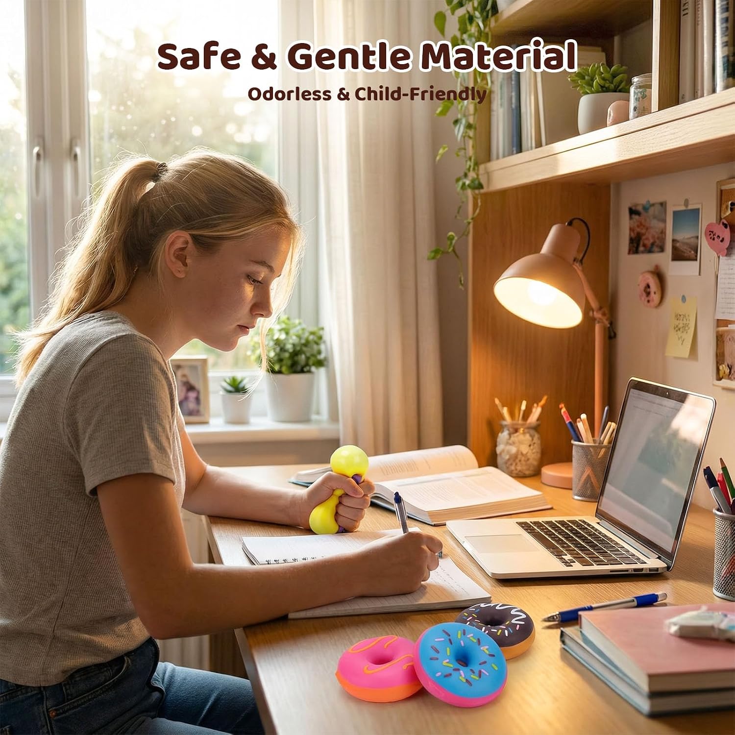 LovesTown 4PCS Donut Stress Ball - Artificial Donut Sensory Toys for Birthday Party Favors. Photo Props & Display : Toys & Games - Image 6