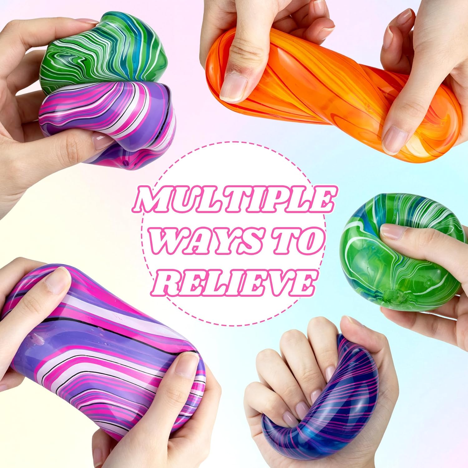 Fidget Toys. Stress Cube.1.97 inch Swirl Stress Cube Squishy Toys. Swirl Cubes Squishies for for Anxiety Stress Relief & Easter Basket Suffers Classroom Prizes (Orange) : Toys & Games - Image 3