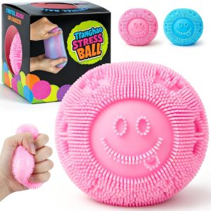Fuzz Ball Squishy Stress Ball .Fuzzball Squishy .Soft Fidget Toy for Anxiety Relief. Sensory Squishy Ball Calming Tactile Grip for Soft Stress Relief Ball for Kids and Adults (Pink) : Toys & Games