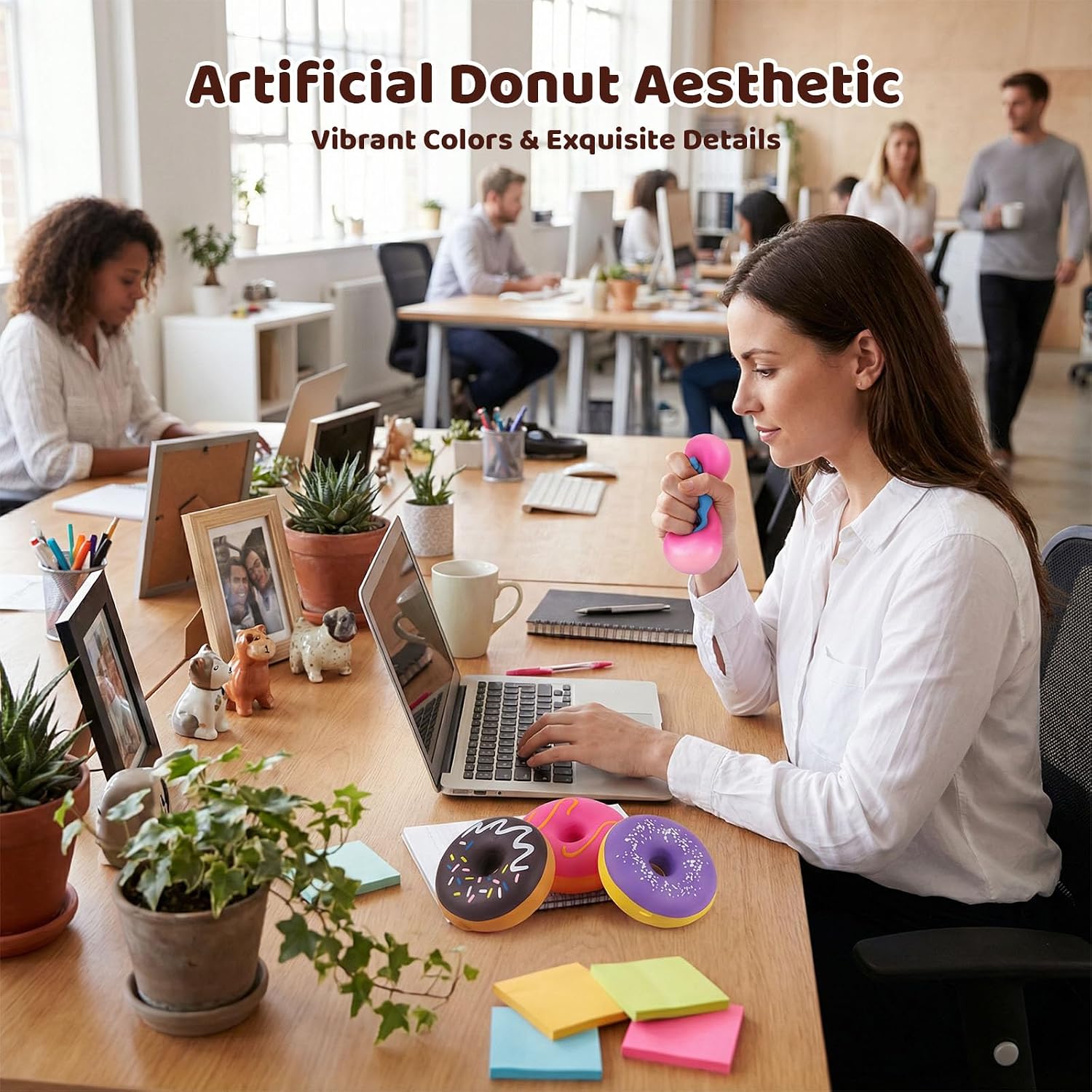 LovesTown 4PCS Donut Stress Ball - Artificial Donut Sensory Toys for Birthday Party Favors. Photo Props & Display : Toys & Games - Image 4